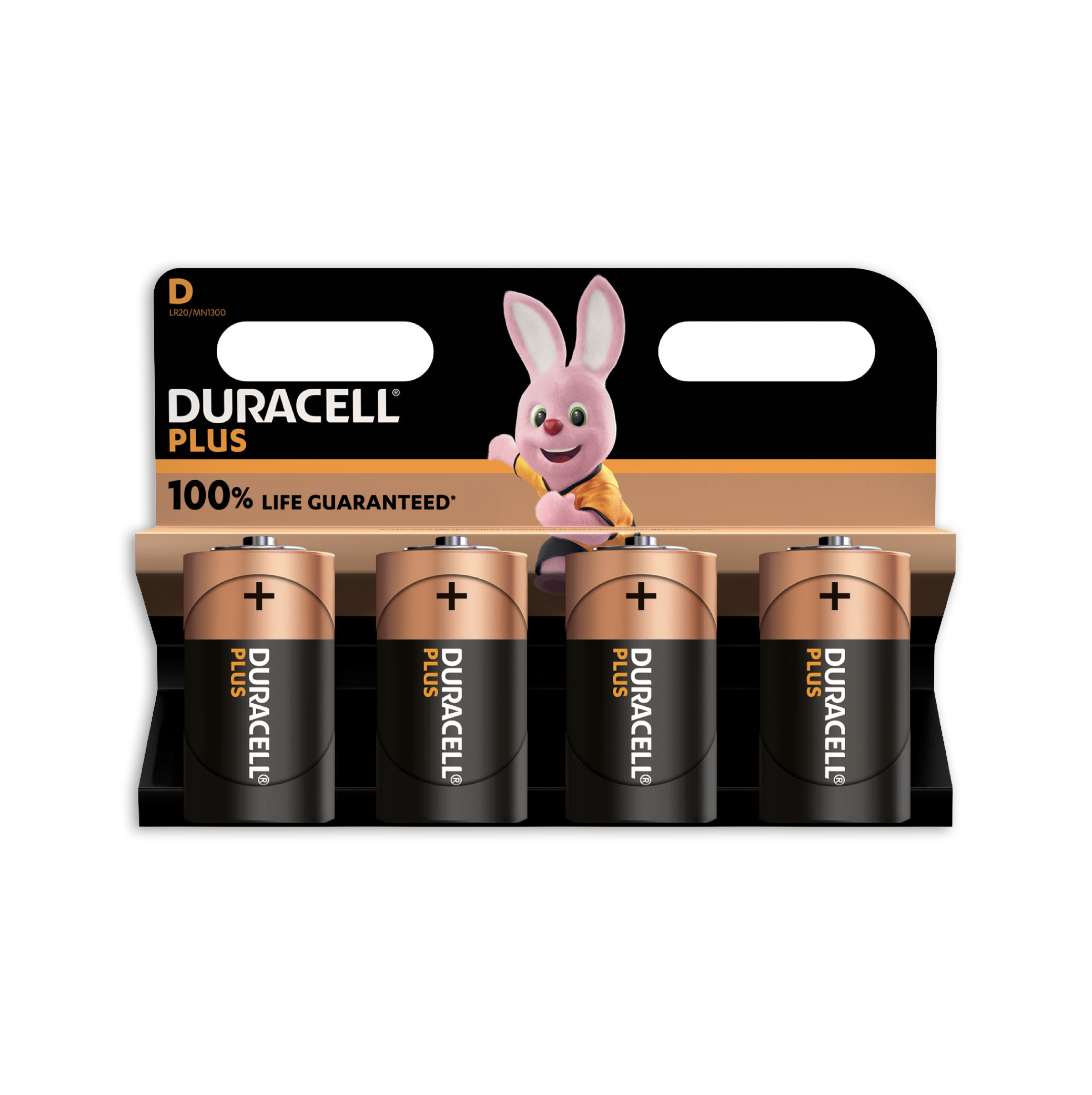 Duracell Plus D Batteries - 4 Pack